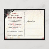 Dark Gothic Halloween PHOTO日付を保存PostCard ポストカード (裏面)