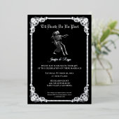 Dark Gothic Halloween skeleton wedding foil 箔招待状 (立ち正面)