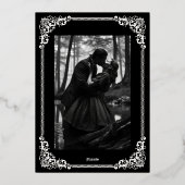 Dark Gothic Halloween skeleton wedding foil 箔招待状 (裏面)