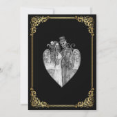Dark Gothic Halloween skeleton wedding Invitation 招待状 (裏面)