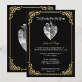 Dark Gothic Halloween skeleton wedding Invitation 招待状 (正面/裏面)