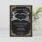 Dark Gothic Halloween skeleton wedding Invitation 招待状 (スタンド正面)