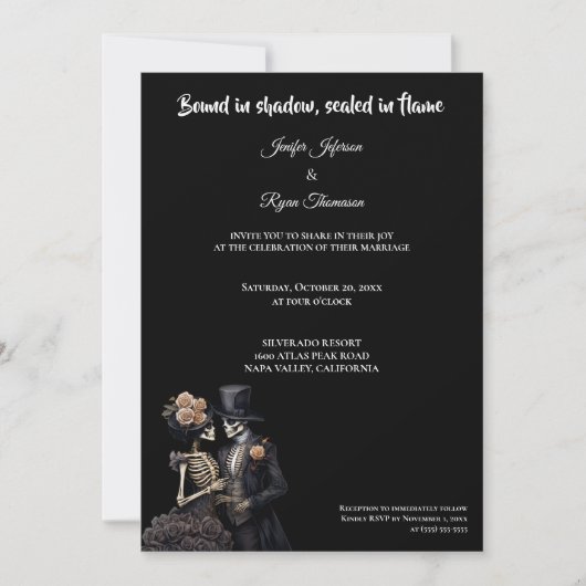 Dark  Gothic Halloween wedding invitation 招待状 (正面)