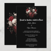 Dark Gothic Halloween wedding invitation 招待状 (正面/裏面)