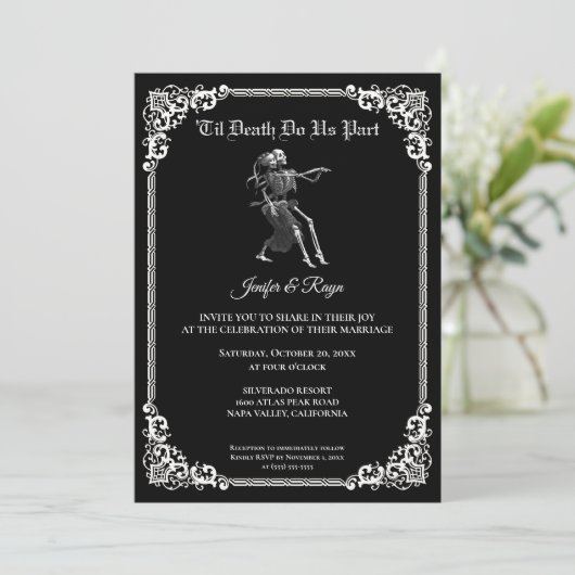Dark Gothic Halloween wedding Invitation 招待状 (スタンド正面)