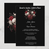 Dark Gothic Halloween wedding invitation 招待状 (正面/裏面)