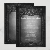 Dark Gothic Halloween wedding invitation 招待状 (正面/裏面)
