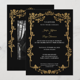 Dark Gothic Halloween wedding Invitation 招待状