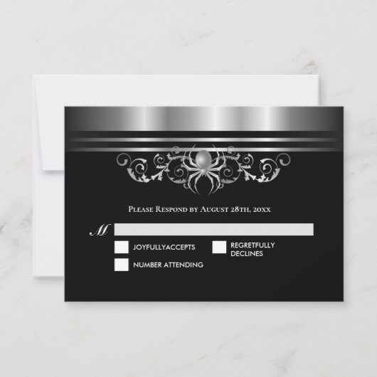 Dark Gothic Halloween Wedding RSVP (正面)