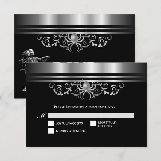 Dark Gothic Halloween Wedding RSVP (正面/裏面)