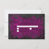 Dark Gothic Halloween Wedding RSVP Card (正面)