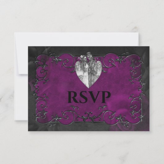 Dark Gothic Halloween Wedding RSVP Card (裏面)