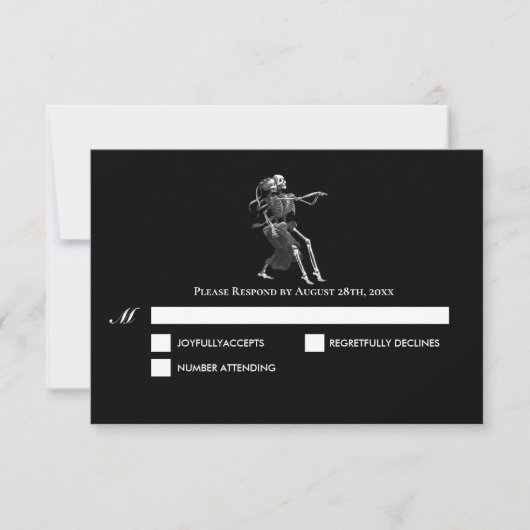 Dark Gothic Halloween Wedding RSVP Card (正面)