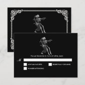 Dark Gothic Halloween Wedding RSVP Card (正面/裏面)