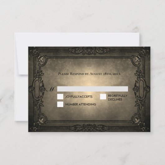 Dark Gothic Halloween Wedding RSVP Card (正面)