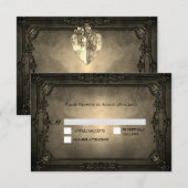 Dark Gothic Halloween Wedding RSVP Card (正面/裏面)