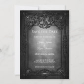 Dark Gothic Halloween wedding save the date 案内状 (正面)