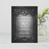 Dark Gothic Halloween wedding save the date 案内状 (スタンド正面)