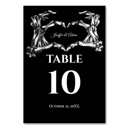 Dark Gothic Halloween Wedding Table number テーブルナンバー (正面)