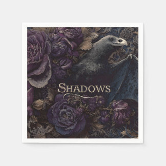 Dark Gothic Illustration of Bird-Bat Creature  スタンダードカクテルナプキン