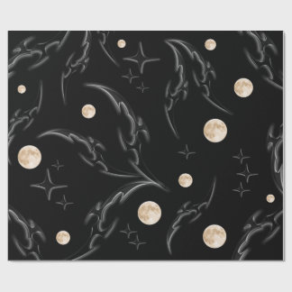 Dark Gothic Moon & Stars Wrapping Paper  ラッピングペーパー