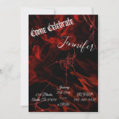 Dark Gothic Red black smoke party  alternative 招待状 (正面)