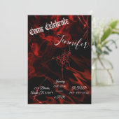 Dark Gothic Red black smoke party  alternative 招待状 (スタンド正面)