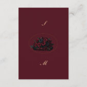 Dark Gothic Romance Burgundy Custom Photo Wedding エンクロージャーカード (裏面)