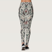 Dark Gothic Rose Pattern (1) レギンス (裏面)