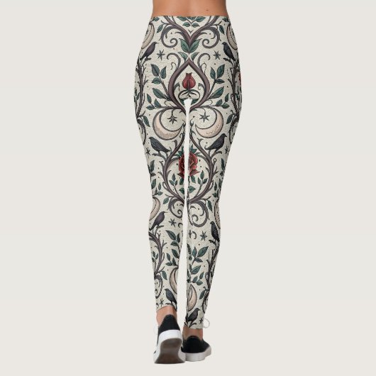 Dark Gothic Rose Pattern (1) レギンス (裏面)