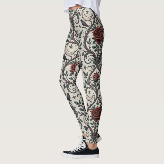 Dark Gothic Rose Pattern (1) レギンス (左)