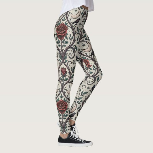 Dark Gothic Rose Pattern (1) レギンス (右)