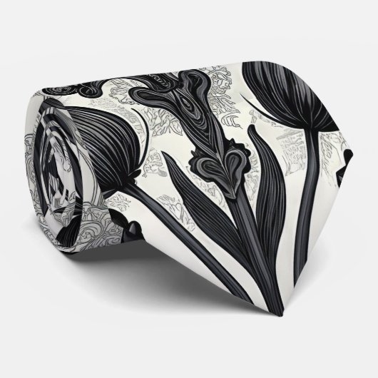 Dark Gothic Rose Pattern (2) ネクタイ (ロール)