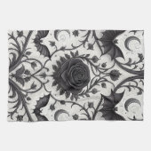 Dark Gothic Rose Pattern (3) キッチンタオル (横)