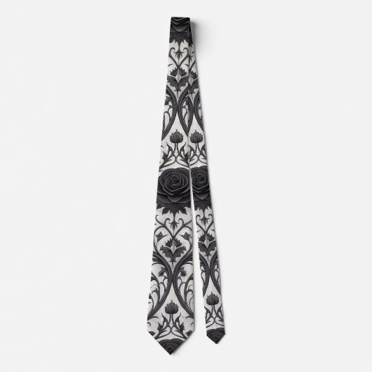 Dark Gothic Rose Pattern (3) ネクタイ (正面)