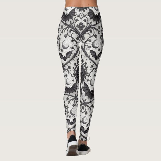 Dark Gothic Rose Pattern (3) レギンス (裏面)
