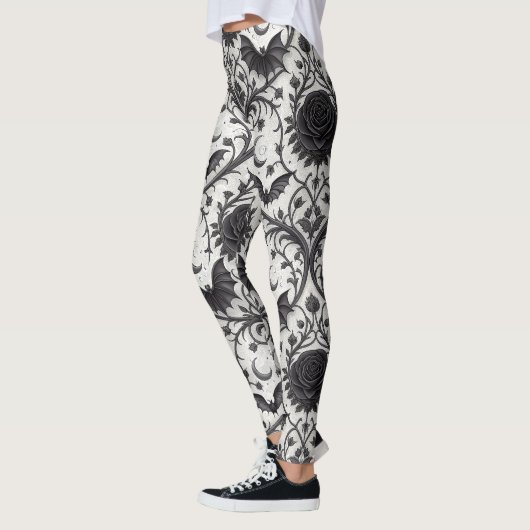 Dark Gothic Rose Pattern (3) レギンス (左)