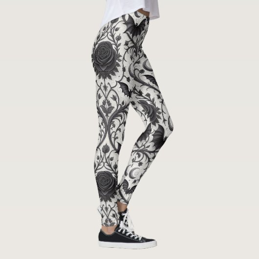 Dark Gothic Rose Pattern (3) レギンス (右)