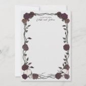 Dark Gothic Skull & Rose Wedding Thank You ノートカード (正面)