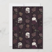 Dark Gothic Skull & Rose Wedding Thank You ノートカード (裏面)