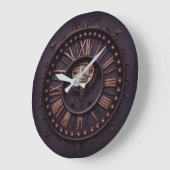 Dark Gothic Steampunk Clock With Roman Numbers ラージ壁時計 (傾斜)