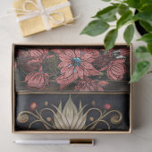 Dark Gothic White Owl Floral Abstract Art  薄葉紙 (ギフト)