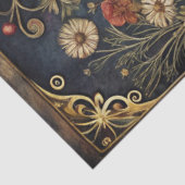 Dark Gothic White Owl Floral Abstract Art  薄葉紙 (詳細)