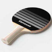 Dark Gradient Rainbow Across Striping with Name 卓球ラケット (正面アングル)