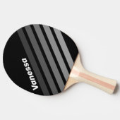 Dark Gradient Rainbow Angled Striping with Name 卓球ラケット (横)