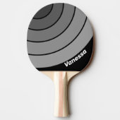 Dark Gradient Rainbow Circle Stripe with Name 卓球ラケット (裏面)