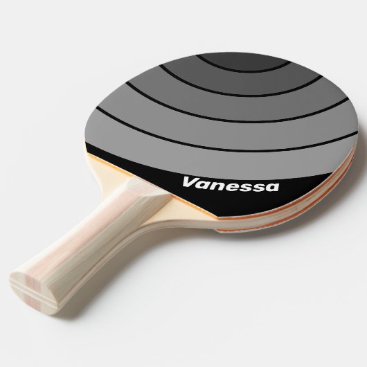 Dark Gradient Rainbow Circle Stripe with Name 卓球ラケット (正面アングル)