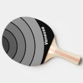 Dark Gradient Rainbow Circle Stripe with Name 卓球ラケット (横)