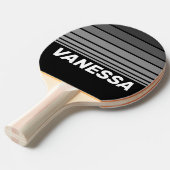 Dark Gradient Rainbow Horizon Striping with Name 卓球ラケット (正面アングル)