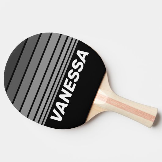 Dark Gradient Rainbow Horizon Striping with Name 卓球ラケット (横)